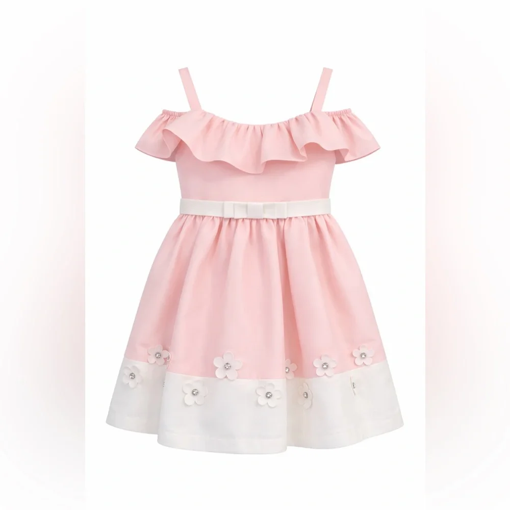 Mama Luma Pretty in Pink Boutique Designer Girls Dress sz 5/6 NWT Easter‎ Party - Picture 2 of 4